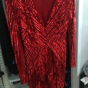 Red Sequin Dress
